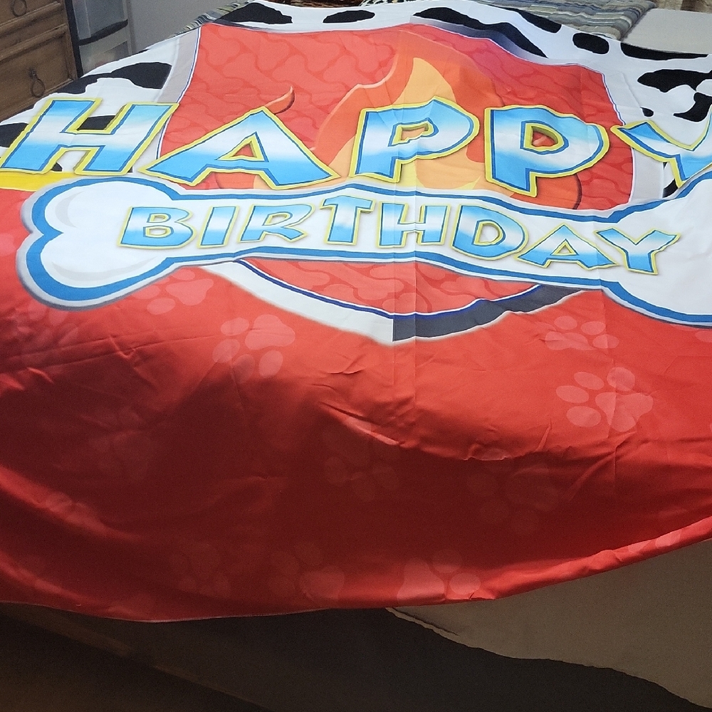 Paw Patrol Red and Blue Birthday Banner